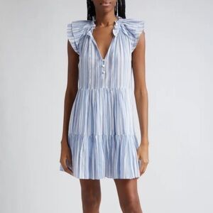 Veronica Beard Blue and White Striped Mini Dress